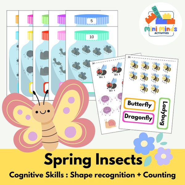 Spring Activity for Toddlers: Cognitive skills, Counting, Shape recognition. Suitable for 2-4 years old