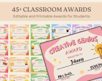 Aesthetic Printable Classroom Awards for School Students