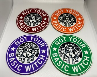 Hocus Pocus Coaster Set Of 4/Drink Ware/Halloween/I Put A Spell On You/Holiday Gift/Home Decor/Gift For Her/Gift For Him/Gift For Them