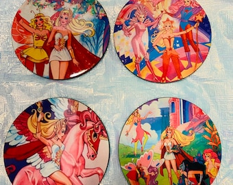 She Ra Princess Of Power Coaster Set Of 4/cartoon/drink ware/Drinks/Gift For Her/Get For Him/Gift For Them