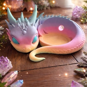 Echo Dot 5 Stand – 3D Printed Baby Dragon Holder, Cute Nursery & Kids Room Decor, Alexa Speaker Display