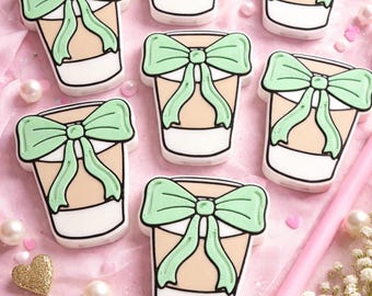 Coffee Cup Bow Soda Can Opener | Cute Drink Tab Opener | Easy Pull Tab Tool | Arthritis Friendly | Reusable Can Opener | Gift for Her