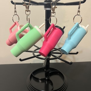 Tumbler Shaped Keychain - Ideal for Chapstick, Coins, Medication