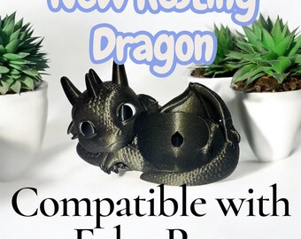 3D Printed Resting Dragon - Echo Pop Stand, Fantasy Home Decor
