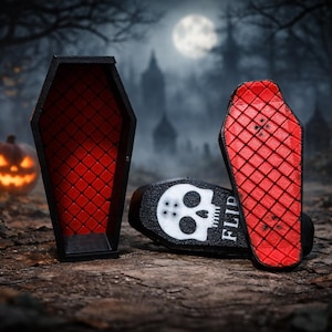 KickFlip Magnetic Skateboard Fidget Toy/ Halloween Coffin edition