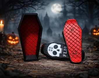 KickFlip Magnetic Skateboard Fidget Toy/ Halloween Coffin edition
