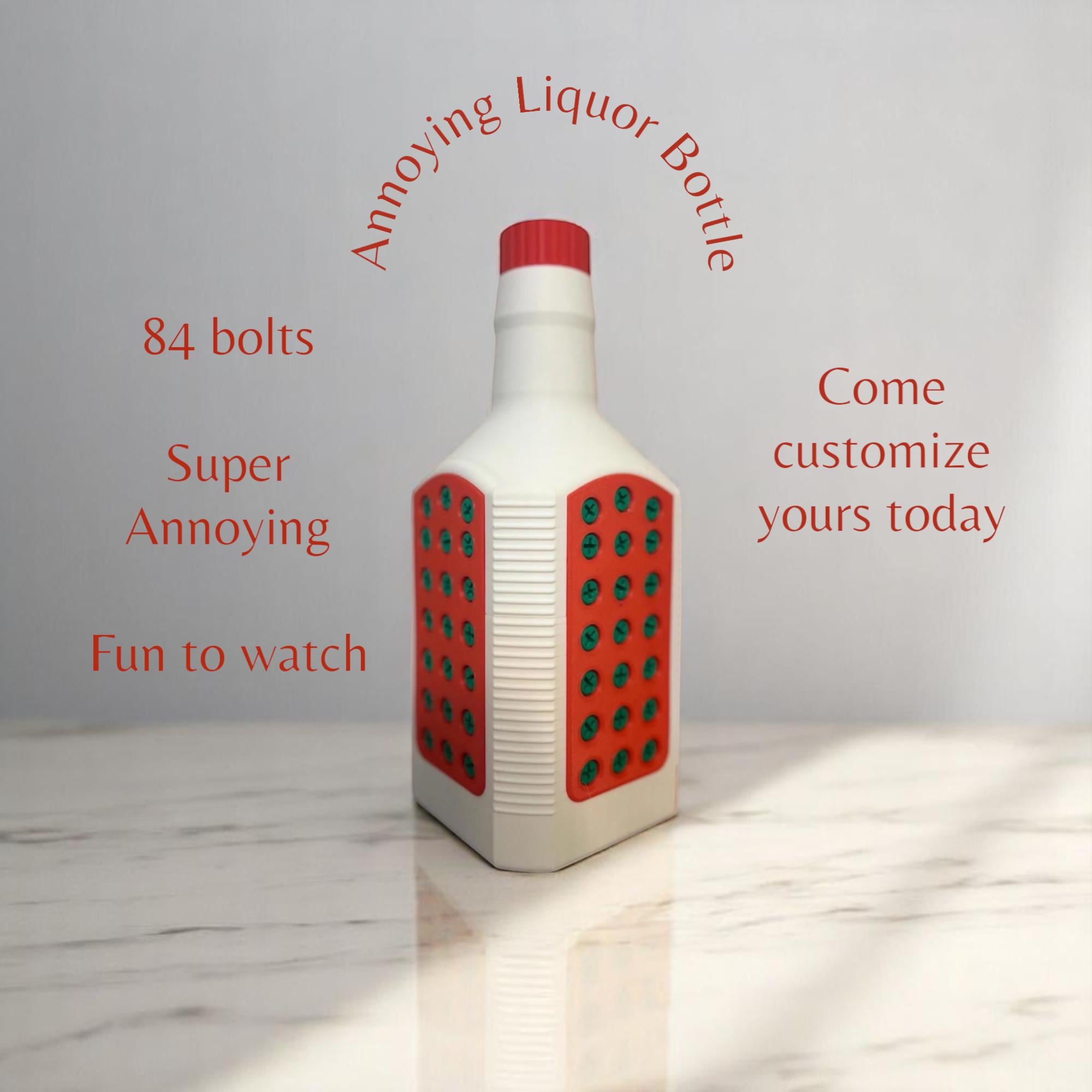 Annoying Puzzle Liquor Bottle - Unique 3D Printed Gift for Puzzle