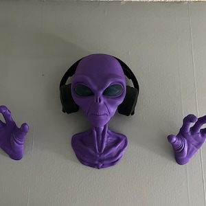 Soporte de pared para auriculares Galactic Alien - Decoración para sala de juegos