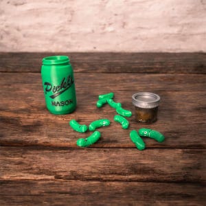 Miniature Pickle Jar w/3d adorable pickles/ 3d pickle fidgets/ pickle decor.