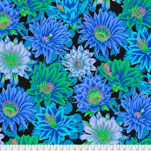 Cactus Flower Cool PWPJ096 Philip Jacobs Kaffe Fassett Fabric Cotton Quilting Fabric By The Half Yard Kaffe Classics
