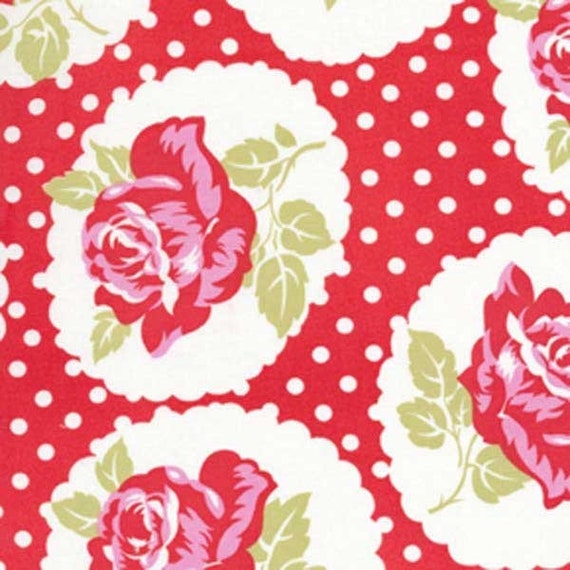 LULU ROSES-LOTTI-RED//PINK FREE SPIRIT PATCHWORK FABRIC