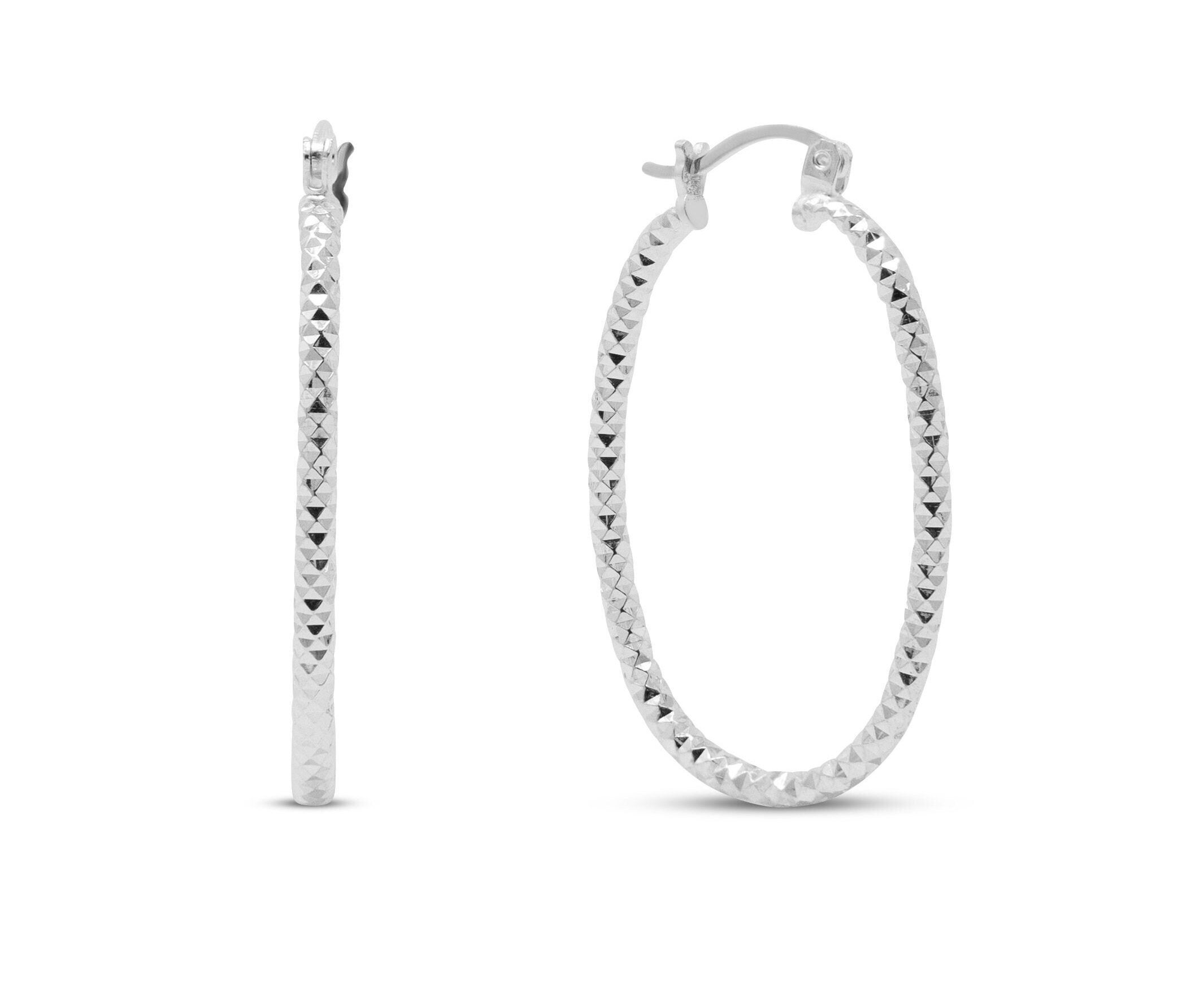 Orecchini Argento Sterling 925 Cerchio Orecchini Cerchio Grande In - Foto 9