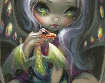 Jasmine Becket-Griffith art BIG print fairy ice dragon SIGNED Frost Dragonling