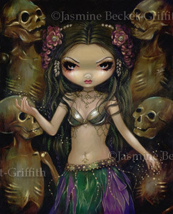 Danse Macabre Tribal Fusion gothic fairy art CANVAS PRINT skeleton bellydance