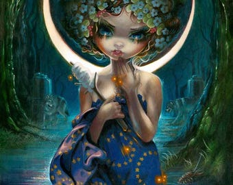 La lune - impression d'art 20 x 10 po.