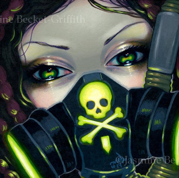 Fairy Face 88 Jasmine Becket-Griffith SIGNED 6x6 PRINT baby purple dragon faery