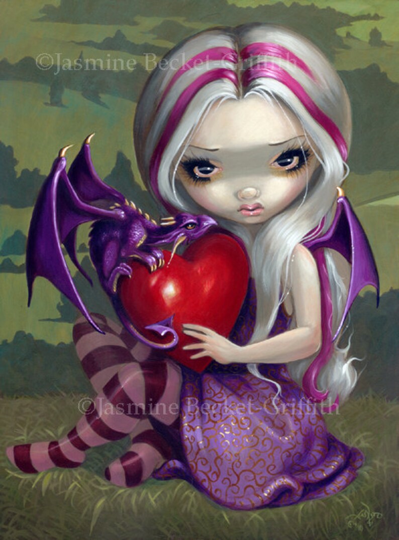 Jasmine Becket-Griffith art BIG print SIGNED Strangely Lonely celtic cross fairy