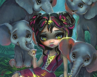 Bébés éléphants - Toile 20 x 10 po. - Jasmine Becket-Griffith
