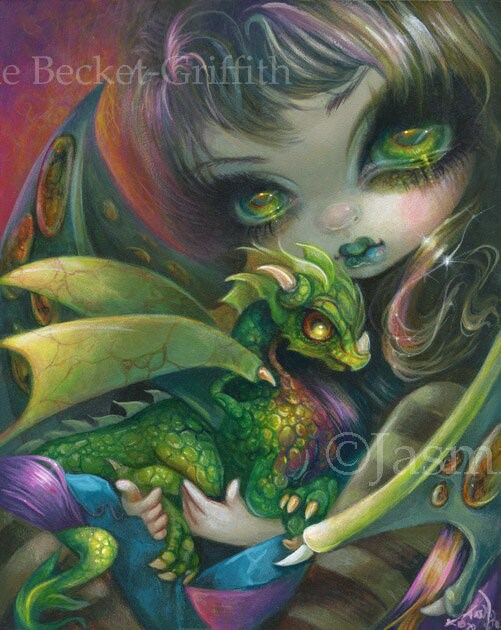 Darling Dragonling for Unisex Sweatshirt designed by Jasmine Becket Griffith Darling Dragonling for Unisex Sweatshirt designed by Jasmine Becket Griffith