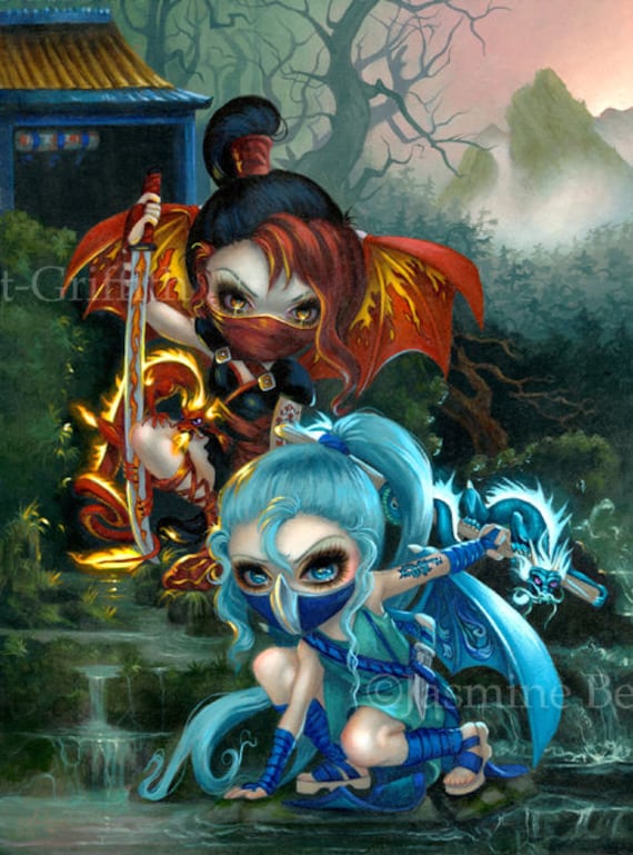 Jasmine Becket-Griffith art BIG print fairy ice dragon SIGNED Frost Dragonling