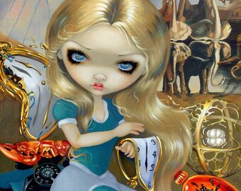 Alice dans un rêve de Dali - Impression sur toile 20 x 10 po.