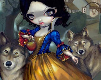 Loup Garou : Blanc neige - impression d'art 20 x 10 po.