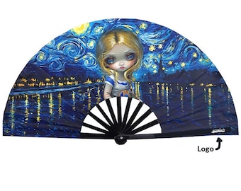 Alice im Van Gogh Nocturne Fächer