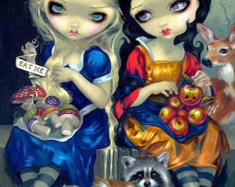 Alice et Blanche-Neige - Impression d'art 20 x 10 po.