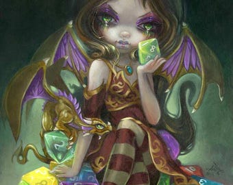 Dés princesse dragonne - impression d'art 20 x 10 po.