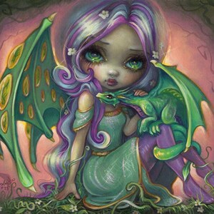 Dragoncito Brote - Impresión artística de 8" x 10"