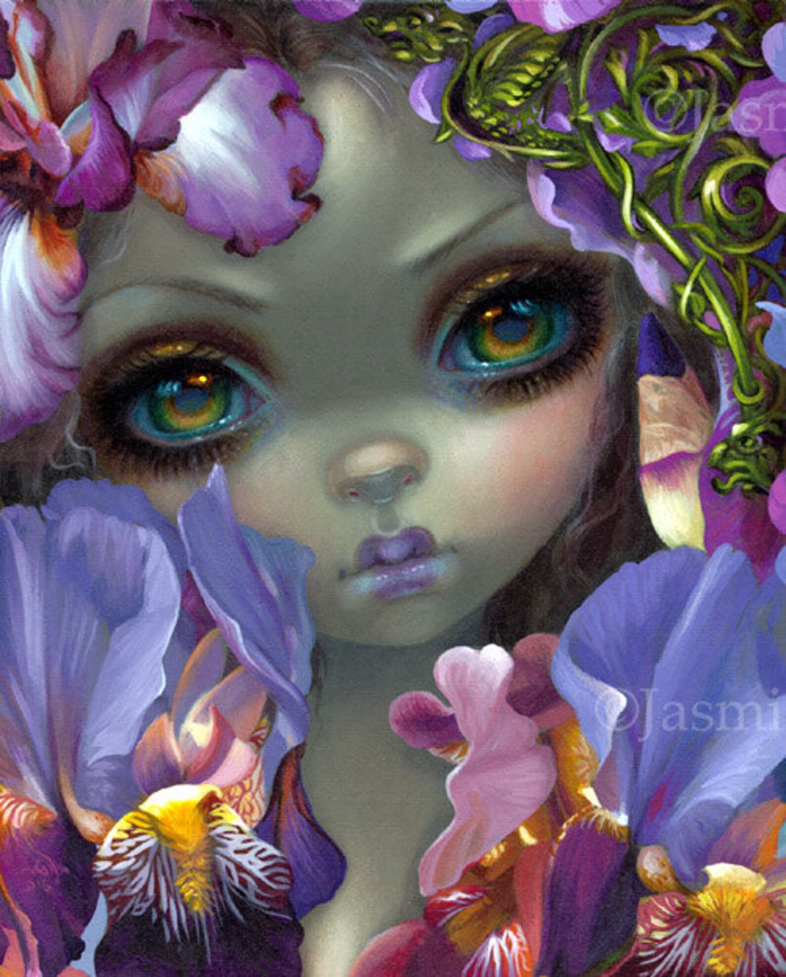 The Language of Flowers III Irises fairy art print by Jasmine Etsy