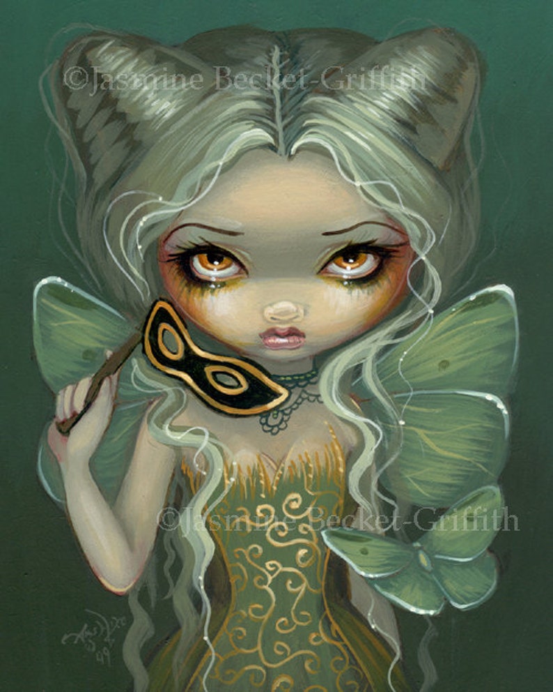 Masquerade of Moths Mask Nymph Fairy Art Print by Jasmine | Etsy