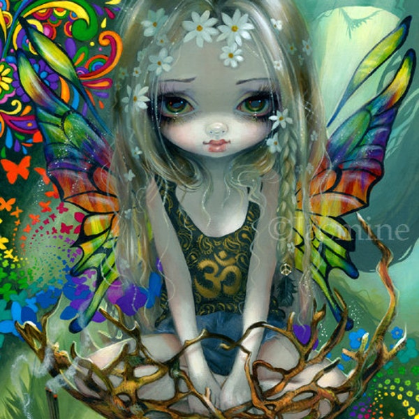 Paisley hippie flower child fairy art print by Jasmine Becket-Griffith 8x10 surreal hippy