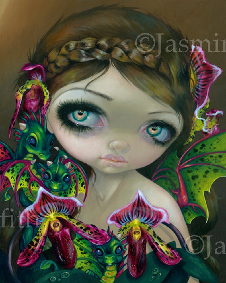 Dragon Orchid fairy art print by Jasmine Becket-Griffith 8x10 | Etsy