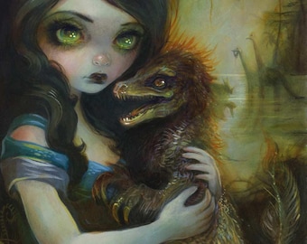My Deinonychus - Toile 20 x 10 po. - Jasmine Becket-Griffith