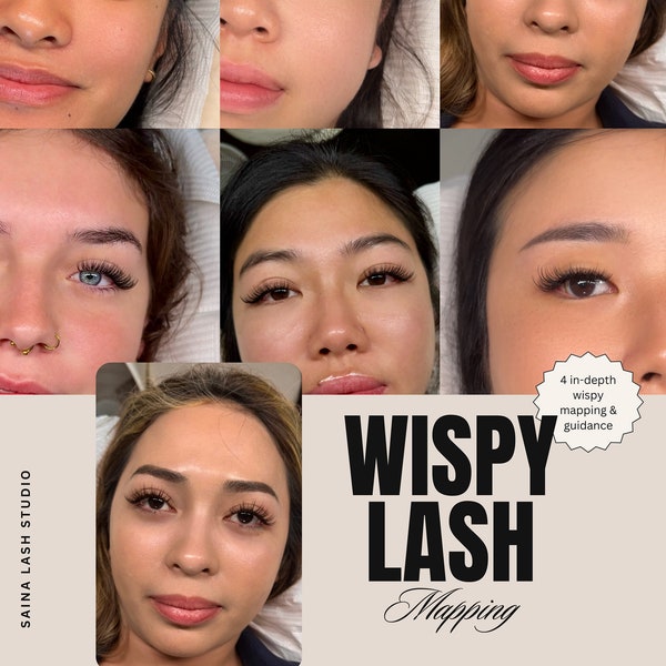 Wispy lash mapping, Wispy Lash E-book, Wet&Wispy lash extensions, Wispy Lash set, Lash extension mapping, Wet lash set, Wet Kylie set lash