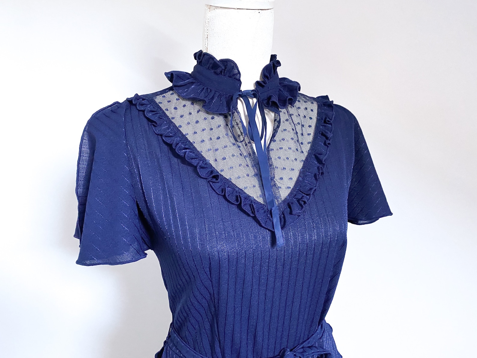 GORGEOUS TEAL BLUE COTTON VICTORIANA PRAIRIE DRESS