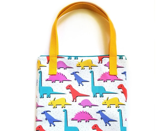 Retro Pop Art Dinosaur Tote Bag Purse