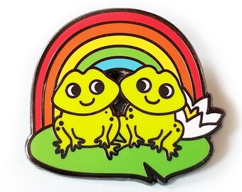 Rainbow Froggy Friends Hard Enamel Frog Lapel Pin