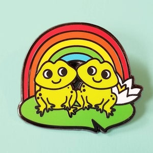 Rainbow Froggy Friends Hard Enamel Frog Lapel Pin image 6