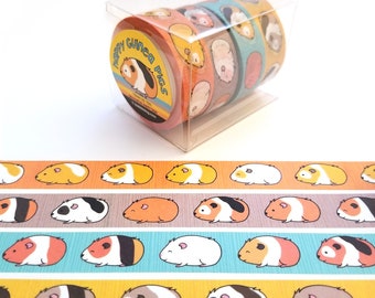 Happy Guinea Pigs Decorative Washi Tape Four Roll Set