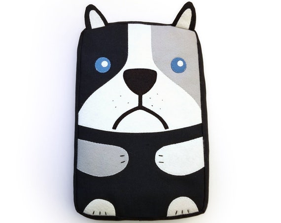 Black & White Bulldog Canvas Cushion Pillow