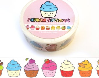 Rainbow Cupcakes Decorative Washi Tape Roll
