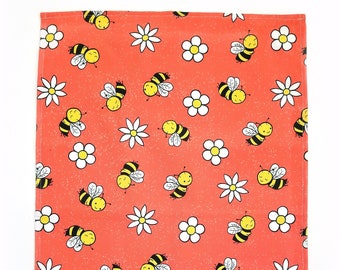 Busy Bees Linen Cotton Tea Towel