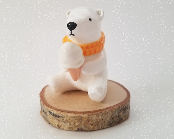 Polar Bear with Ice Cream Decoration