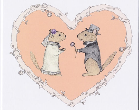 Chipmunk Wedding Card and Envelope