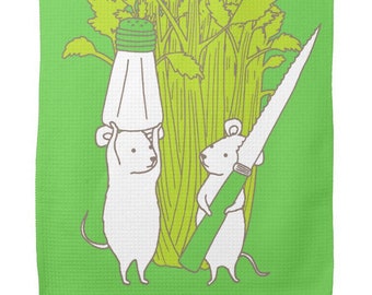 Celery Mice Microfiber Dish Towel