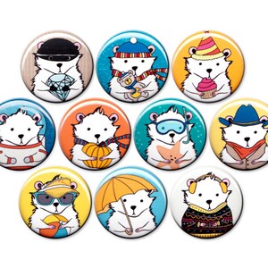 A Hamster For All Occasions Pin Set of 10 One Inch Pinback Buttons image 1