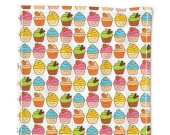 Happy Cupcakes Linen Cotton Tea Towel