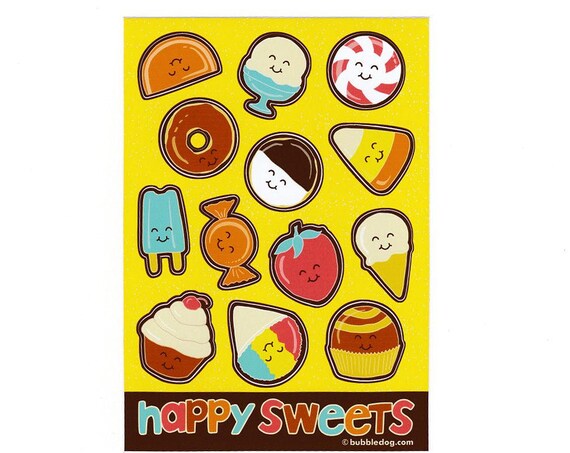 Happy Sweets Vinyl Stickers Sheet
